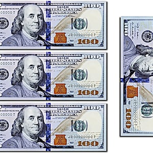 Casino Las Vegas 100 Dollar Bills New Style Birthday ~ Edible 2D Fondant Birthday Cake/Cupcake Topper ~ D24653