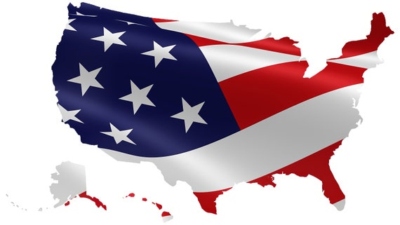US American Flag  ~ Edible 2D Fondant Birthday Cake/Cupcake Topper ~ D20895