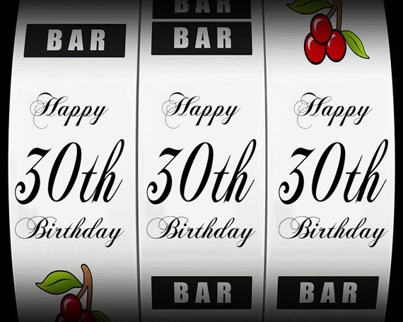 30th Birthday Casino Slot Machine ~ Edible 2D Fondant Birthday Cake/Cupcake Topper ~ D21864