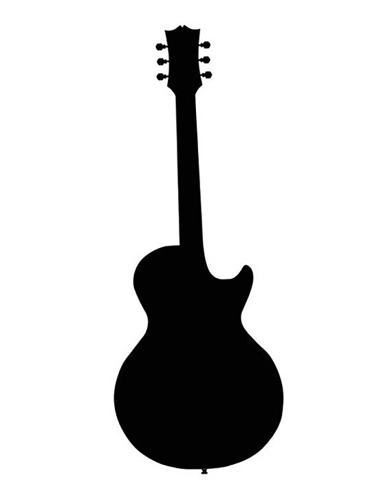 Guitar Silhouette Music Birthday ~ Edible 2D Fondant Birthday Cake/Cupcake Topper ~ D20659