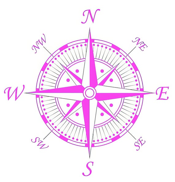 Pink Pirate Map Compass Birthday Background ~ Edible 2D Fondant Birthday Cake/Cupcake Topper ~ D24206