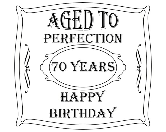 Aged To Perfection 70th Birthday ~ Edible 2D Fondant Birthday Cake/Cupcake Topper ~ D21904