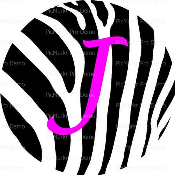 Pink J Zebra Birthday ~ Edible 2D Fondant Birthday Cake/Cupcake Topper ~ D20595