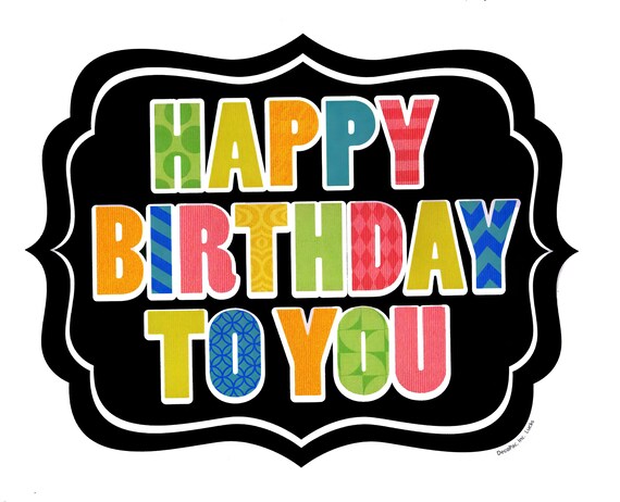 Happy Birthday ~ Edible 2D Fondant Birthday Cake/Cupcake Topper ~ D22218