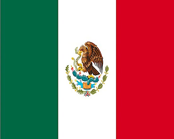 Mexican Flag Birthday ~ Edible 2D Fondant Birthday Cake/Cupcake Topper ~ D4240
