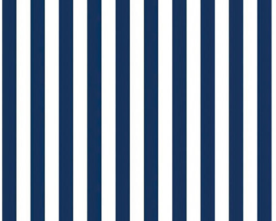 Blue Vertical Stripes Birthday - 2D Edible Fondant Cake/Cupcake Topper For Birthdays and Parties! - D24392