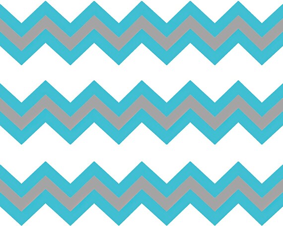 Turqoise & Silver - Chevron Birthday Background - Side Strips ~ Edible 2D Fondant Birthday Cake Side Toppers ~ D10067