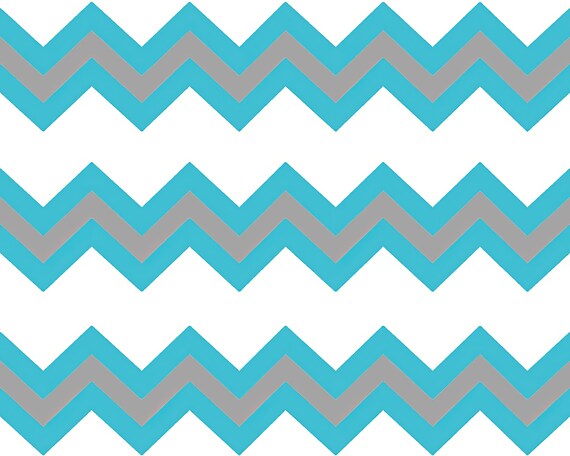 Turqoise & Silver - Chevron Birthday Background - Side Strips ~ Edible 2D Fondant Birthday Cake Side Toppers ~ D10067