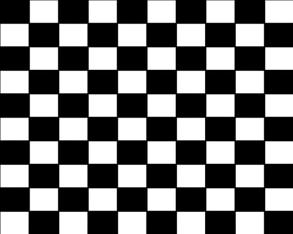 Black & White Checkerboard Birthday ~ Edible 2D Fondant Birthday Cake/Cupcake Topper ~ D863