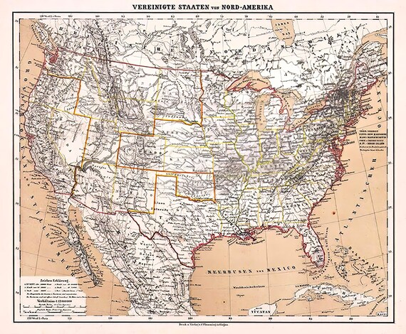 United States Antique Map ~ Edible 2D Fondant Birthday Cake/Cupcake Topper ~ D5111