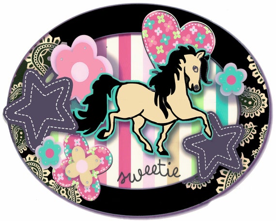 Sweetie Horse Birthday ~ Edible 2D Fondant Birthday Cake/Cupcake Topper ~ D574