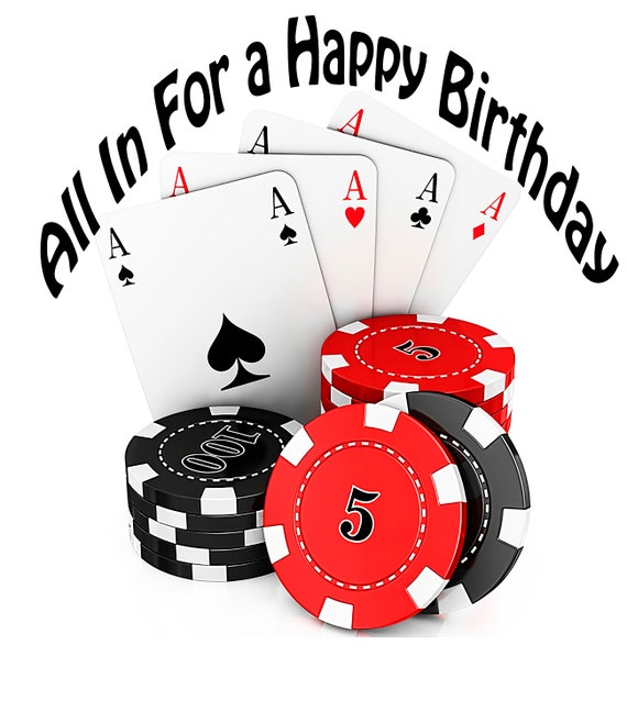 Las Vegas Happy Birthday Cards & Chips ~ Edible 2D Fondant Birthday Cake/Cupcake Topper ~ D22777