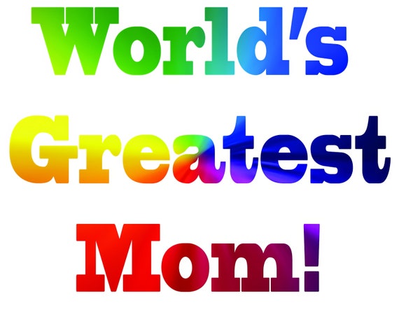 World's Greatest Mom Mothers Day ~ Edible 2D Fondant Birthday Cake/Cupcake Topper ~ D21683
