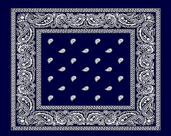 Blue Paisley Bandana Birthday ~ Edible 2D Fondant Birthday Cake/Cupcake Topper ~ D24122