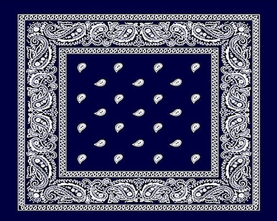 Blue Paisley Bandana Birthday ~ Edible 2D Fondant Birthday Cake/Cupcake Topper ~ D24122
