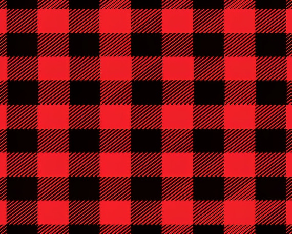 Black & Red Plaid Birthday - 2D Fondant Edible Cake and Cupcake Topper For Birthdays and Parties! - D24367