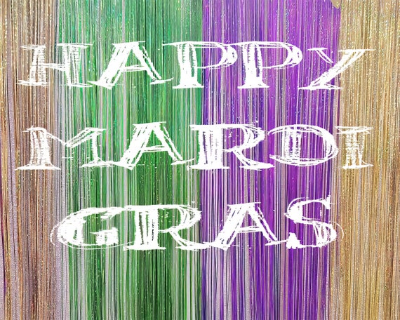 Happy Mardi Gras ~ Edible 2D Fondant Birthday Cake/Cupcake Topper ~ D22106