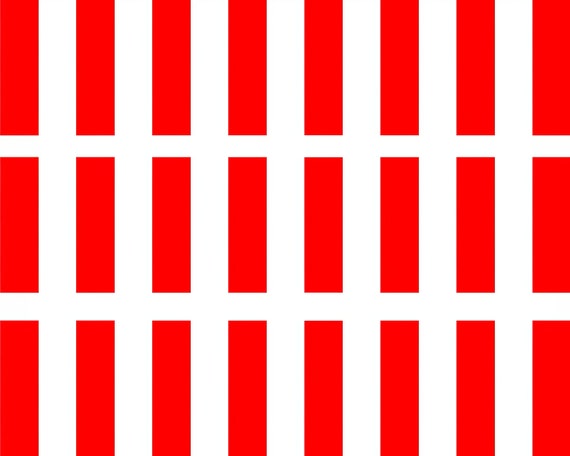 Vertical Red & White Stripes Birthday Background - Side Strips ~ Edible 2D Fondant Birthday Cake Side Toppers ~ D21375