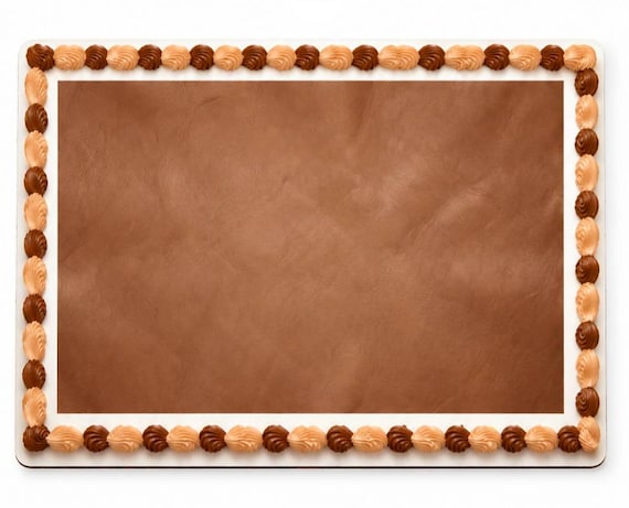 Tan Leather Texture Edible Cake Topper, Light Brown Suede Hide Frosting Sheet Image, Western Country Rustic Party ~ D30092