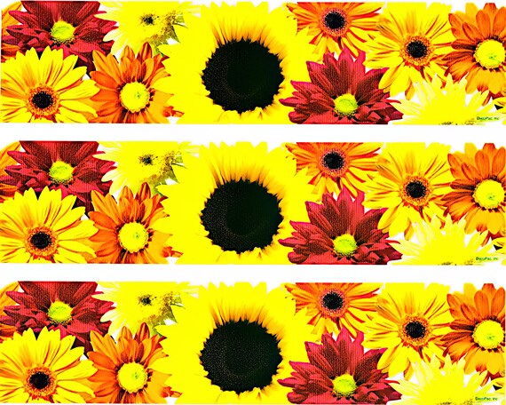 Fall Flowers - Birthday Background - Side Strips ~ Edible 2D Fondant Birthday Cake Side Toppers ~ D1444