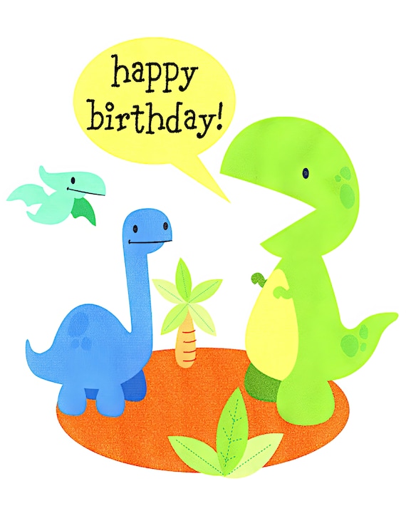 Little Dinosaurs Birthday ~ Edible 2D Fondant Birthday Cake/Cupcake Topper ~ D20515