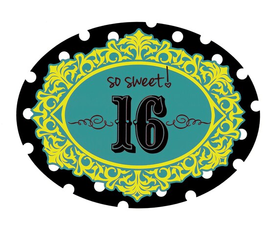 Sweet 16 Birthday ~ Edible 2D Fondant Birthday Cake/Cupcake Topper ~ D22569