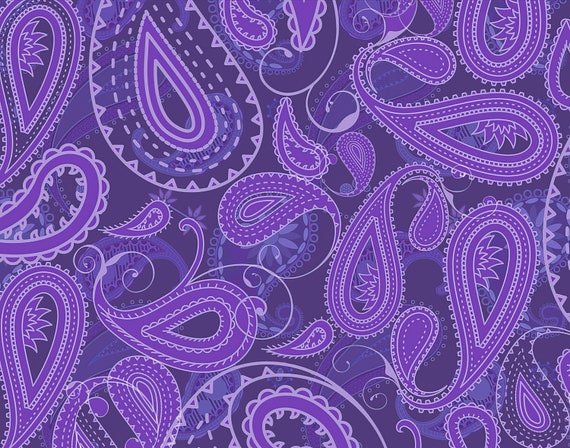 Purple Paisley Birthday ~ Edible 2D Fondant Birthday Cake/Cupcake Topper ~ D20435