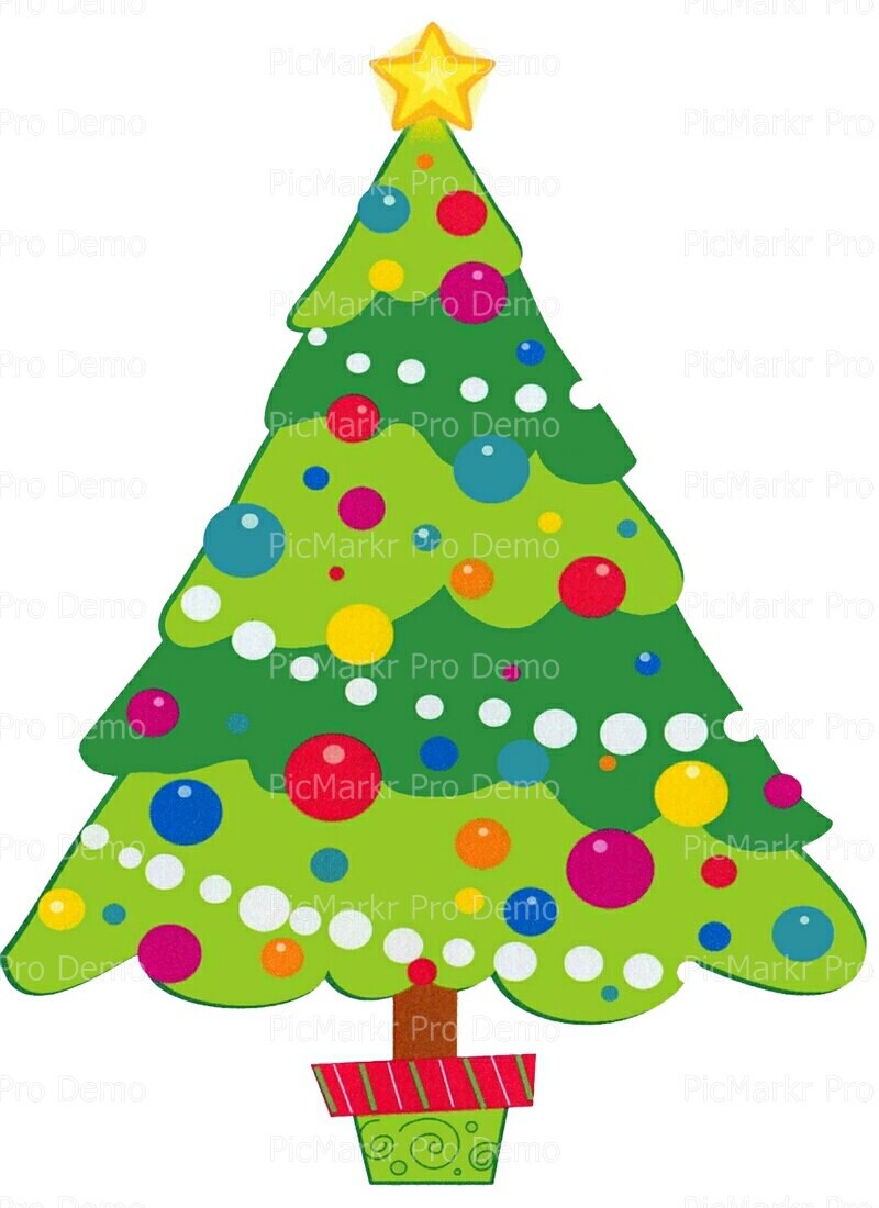 Christmas Tree Edible 2d Fondant Birthday Cake Cupcake Topper D2812