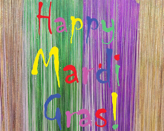 Happy Mardi Gras ~ Edible 2D Fondant Birthday Cake/Cupcake Topper ~ D22108