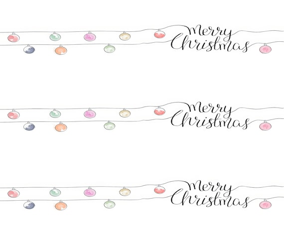 Merry Christmas Ornaments ~ Edible 2D Fondant Birthday Cake Side Toppers ~ D24212