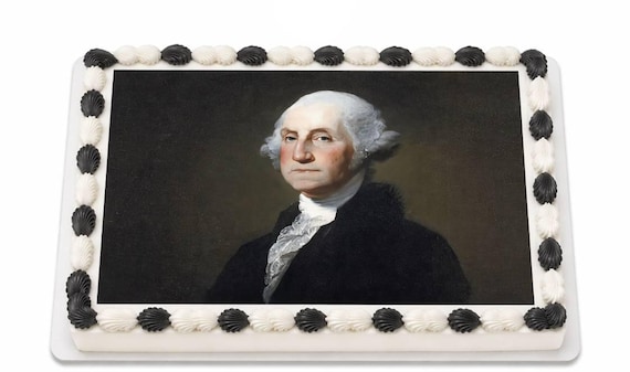 George Washington Edible Cake Topper, US President Frosting Sheet Image, Patriotic History ~ D1111