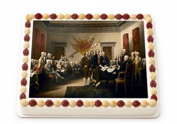 Declaration of Independence Edible Cake Topper, Patriotic History Frosting Sheet Image ~ D1114