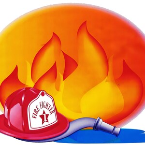 Red Fireman&#39;s Helmet Birthday ~ Edible 2D Fondant Birthday Cake/Cupcake Topper ~ D881
