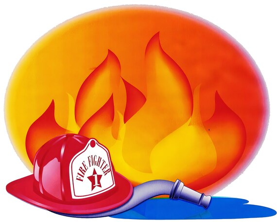 Red Fireman's Helmet Birthday ~ Edible 2D Fondant Birthday Cake/Cupcake Topper ~ D881