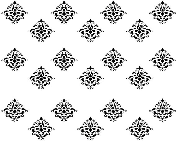 Damask - Side Strips ~ Edible 2D Fondant Birthday Cake Side Toppers ~ D22642