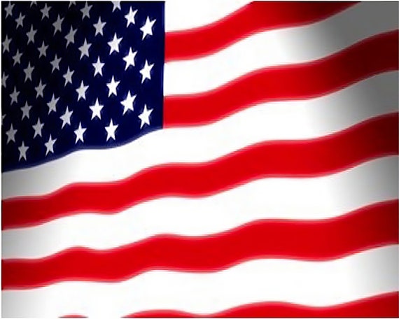 American Waving Flag Birthday ~ Edible 2D Fondant Birthday Cake/Cupcake Topper ~ D4042