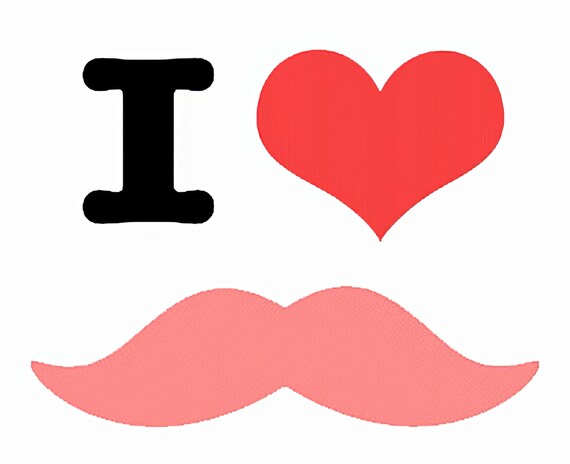 I Love Pink Mustache ~ Edible 2D Fondant Birthday Cake/Cupcake Topper ~ D823