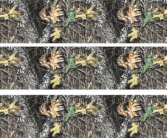 Woodland Camo - Birthday Background - Side Strips ~ Edible 2D Fondant Birthday Cake Side Toppers ~ D5445