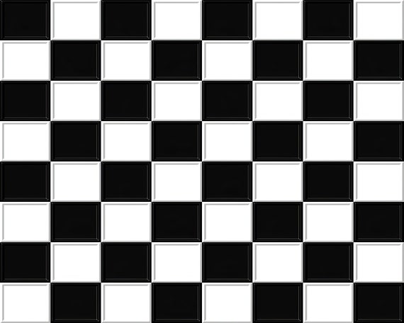 3D Black & White Checkerboard Birthday ~ Edible 2D Fondant Birthday Cake/Cupcake Topper ~ D862