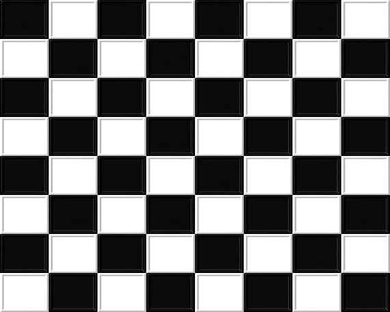 3D Black & White Checkerboard Birthday ~ Edible 2D Fondant Birthday Cake/Cupcake Topper ~ D862