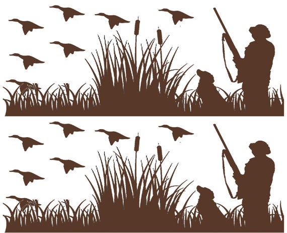 Duck Hunting Birthday ~ Edible 2D Fondant Birthday Cake Side Toppers ~ D30001