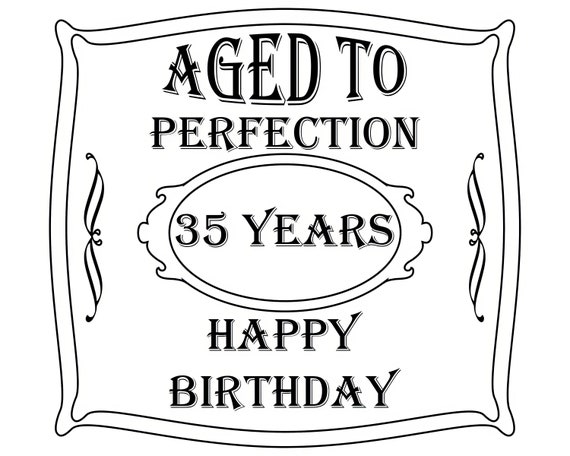 Aged To Perfection 35th Birthday ~ Edible 2D Fondant Birthday Cake/Cupcake Topper ~ D21897