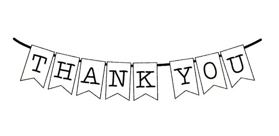 Thank You Banner ~ Edible 2D Fondant Birthday Cake/Cupcake Topper ~ D201