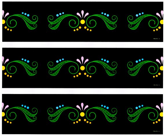 Mexico Day of The Dead Design - Side Strips ~ Edible 2D Fondant Birthday Cake Side Toppers ~ D517