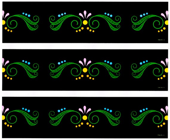 Mexico Day of The Dead Design - Side Strips ~ Edible 2D Fondant Birthday Cake Side Toppers ~ D517
