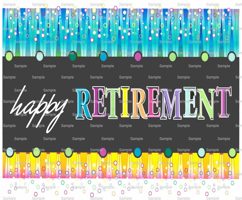 Happy Retirement Edible 2D Fondant Birthday Cake/Cupcake Topper D1097