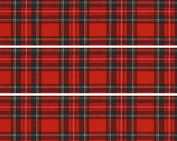 Classic Red Plaid Birthday - 2D Edible Cake Side Toppers - Decorate The Sides of Your Cake! - D24193