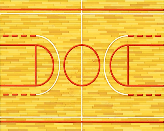 Basketball Court ~ Edible 2D Fondant Birthday Cake/Cupcake Topper ~ D744