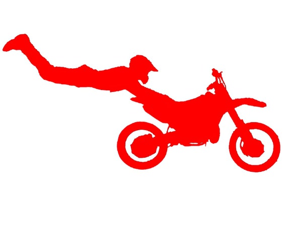 Motocross Dirtbike Red Party Birthday - Edible Cake and Cupcake Topper For Birthday's and Parties! - D24744