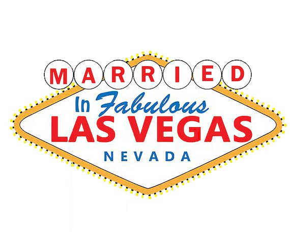 Married in Las Vegas Casino Birthday - 2D Fondant Edible Cake and Cupcake Topper For Birthdays and Parties! - D24366